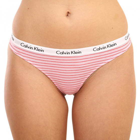 3PACK nagyméretű tarka Calvin Klein női tanga (QD3800E-W5A)