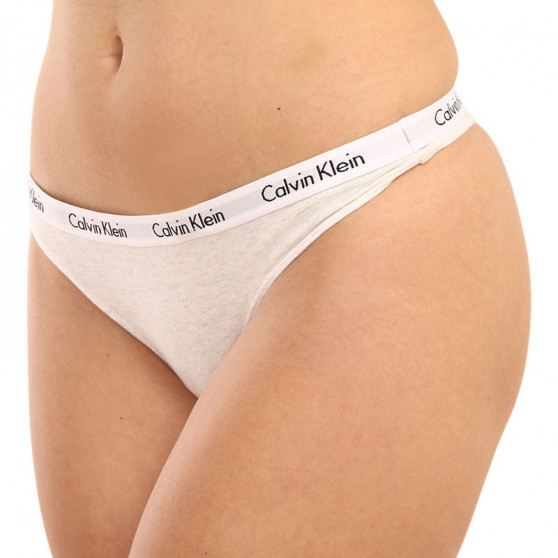 3PACK nagyméretű tarka Calvin Klein női tanga (QD3800E-W5A)