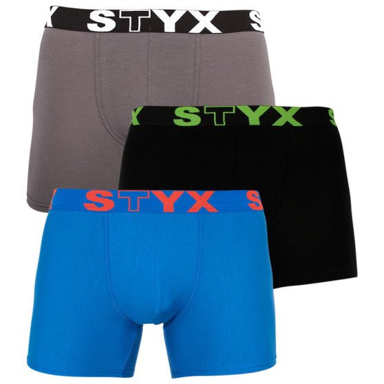 3PACK tarka long férfi boxeralsó Styx sport gumival (U9626763)