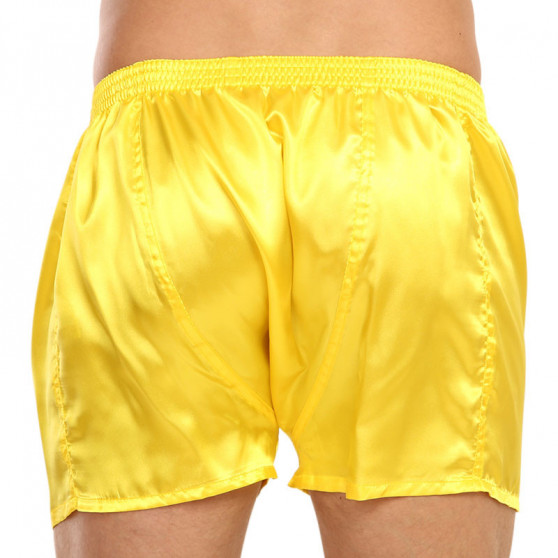 Sárga szatén férfi klasszikus boxeralsó Styx klasszikus gumi (C1068)