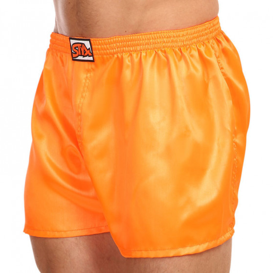 Narancssárga szatén férfi klasszikus boxeralsó Styx klasszikus gumi (C661)