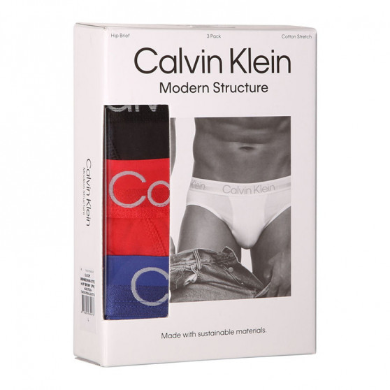 3PACK Férfi slip alsónadrág Calvin Klein tarka (NB2969A-XYE)