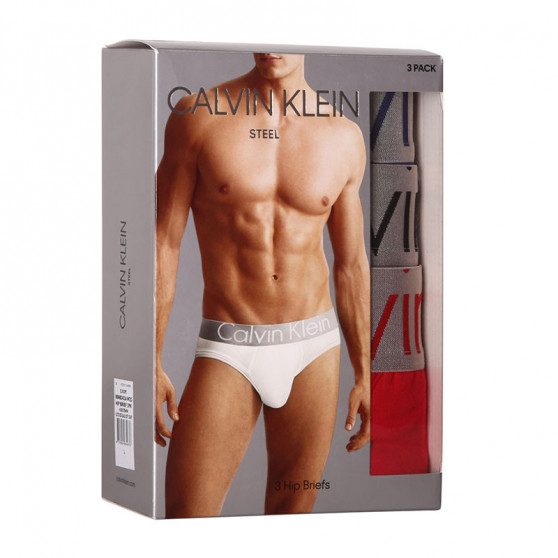 3PACK Férfi slip alsónadrág Calvin Klein tarka (NB2452A-W2G)
