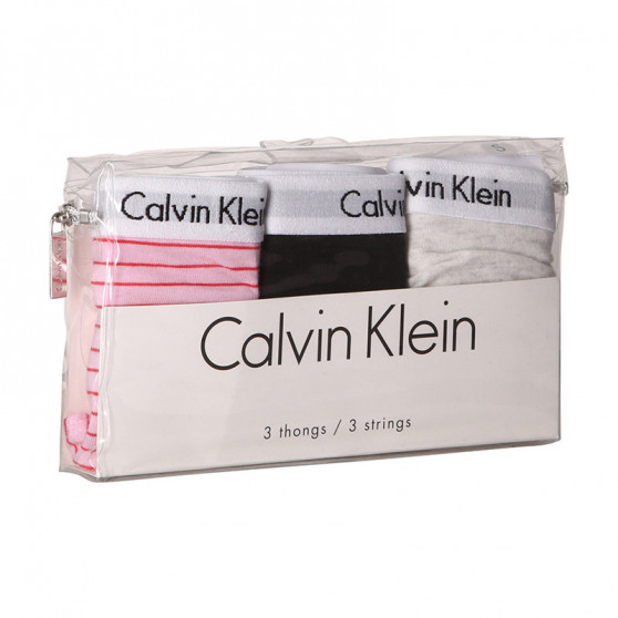 3PACK tarka Calvin Klein női tanga (QD3587E-W5A)