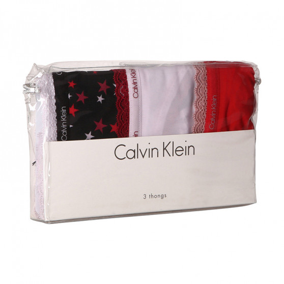 3PACK tarka Calvin Klein női tanga (QD3802E-W4Z)