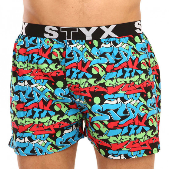 Styx Graffiti  art férfi klasszikus boxeralsó sport gumi és zokni (BH1255)