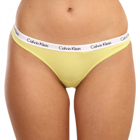 3PACK nagyméretű tarka Calvin Klein női tanga (QD3800E-13X)