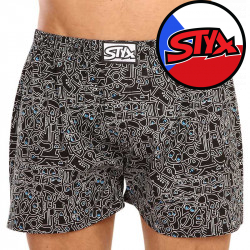 Nagyméretű doodle art férfi boxeralsó Styx klasszikus gumival (E1256)