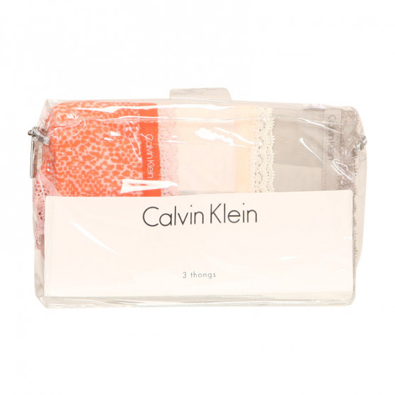 3PACK tarka Calvin Klein női tanga (QD3802E-13Z)