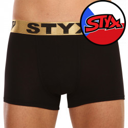 Fekete férfi boxeralsó Styx / KTV sport gumival - arany gumi (GTZ960)