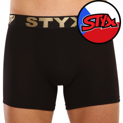 Fekete long férfi boxeralsó Styx / KTV sport gumival - fekete gumi (UTC960)
