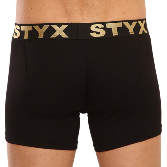 Fekete long férfi bokszer Styx / KTV sport gumival - fekete gumi (UTC960)