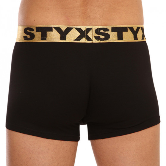 Fekete férfi boxeralsó Styx / KTV sport gumi - arany gumi (GTZL960)
