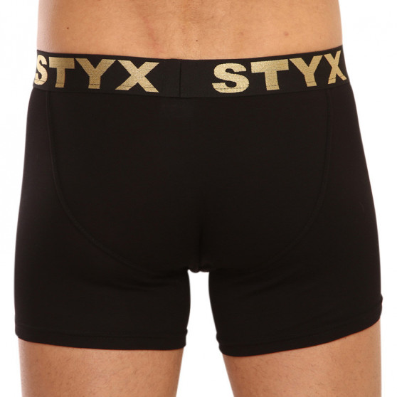 Fekete long férfi bokszer Styx / KTV sport gumival - fekete gumi (UTCL960)