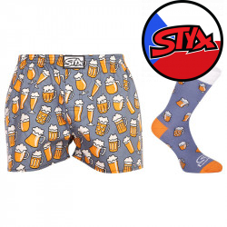 Styx Sör  art férfi boxeralsó klasszikus gumival és zokni (AH1357)