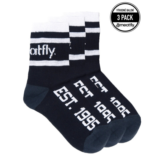 3PACK fekete Meatfly zokni (Long - black)