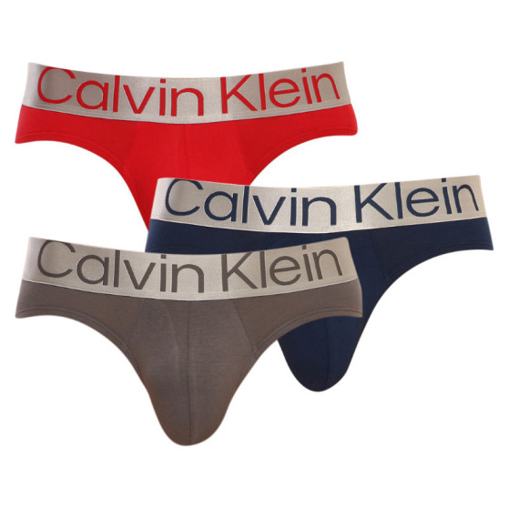 3PACK Férfi slip alsónadrág Calvin Klein tarka (NB3129A-109)