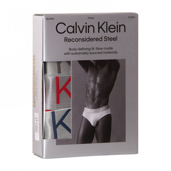 3PACK Férfi slip alsónadrág Calvin Klein tarka (NB3129A-109)