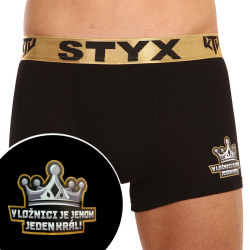 Fekete férfi boxeralsó Styx / KTV sport gumi - arany gumi (GTZK960)