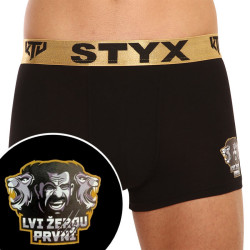 Fekete férfi boxeralsó Styx / KTV sport gumi - arany gumi (GTZL960)