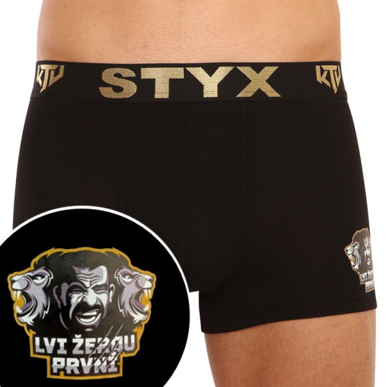 Fekete férfi boxeralsó Styx / KTV sport gumi - fekete gumi (GTCL960)