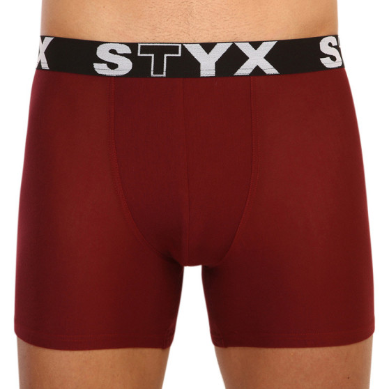 Borszínű long férfi boxeralsó Styx sport gumival (U1060)