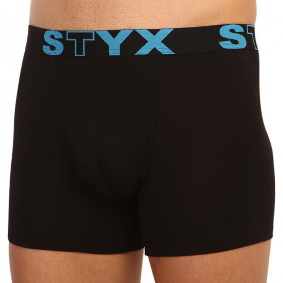 3PACK Fekete long férfi boxeralsó Styx sport gumi (U9606162)