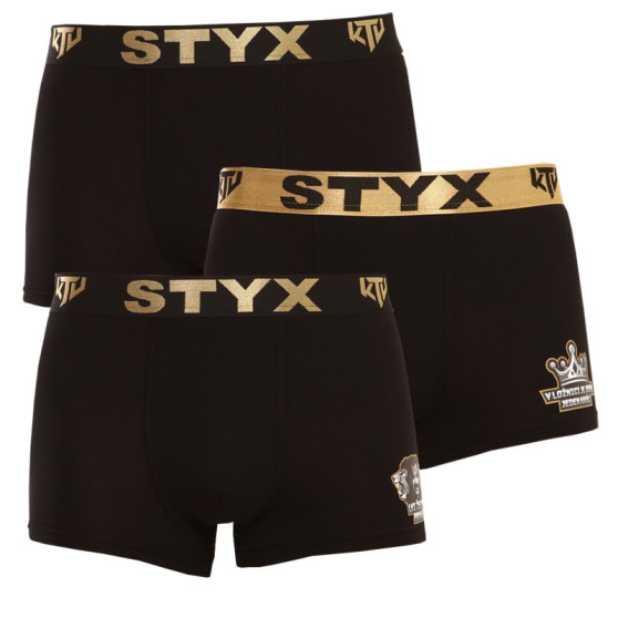 3PACK fekete férfi boxeralsó Styx / KTV sport gumival (GTCGTZKGTCL960)