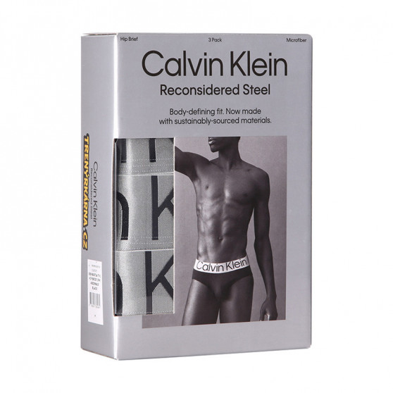 3PACK Fekete Calvin Klein férfi slip alsónadrág (NB3073A-7V1)