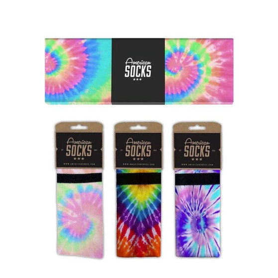 3PACK American Socks Tie Dye zokni ajándékdobozban (ASB012)