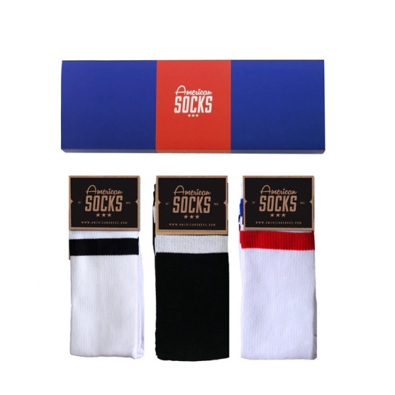 3PACK American Socks Klasszikuss zokni ajándékdobozban (ASB001)