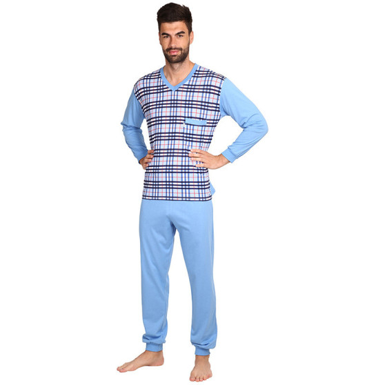 Foltýn Nagyméretű kék  férfi pizsama (FPDN11)