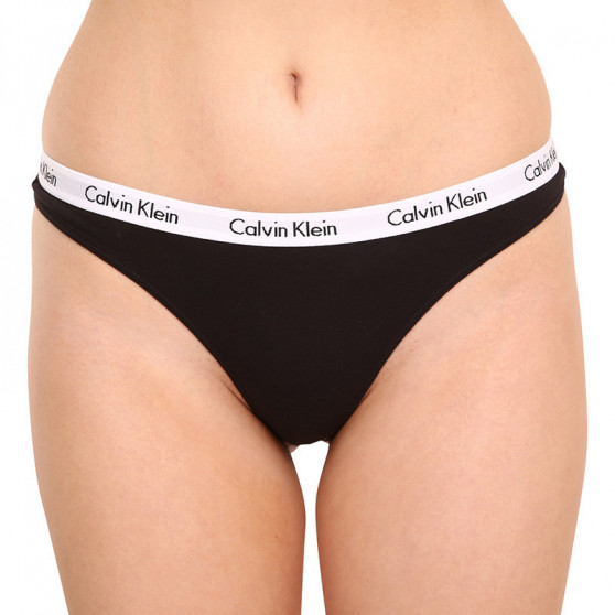 3PACK nagyméretű tarka Calvin Klein női tanga (QD3800E-1CX)