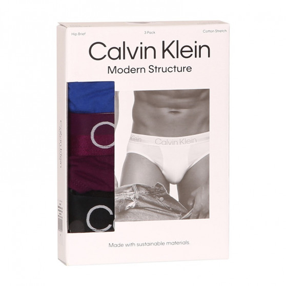 3PACK Férfi slip alsónadrág Calvin Klein tarka (NB2969A-1RO)