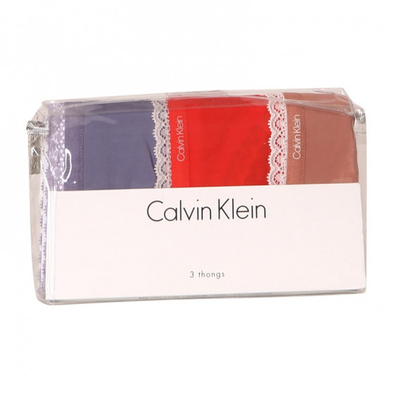 3PACK tarka Calvin Klein női tanga (QD3802E-147)