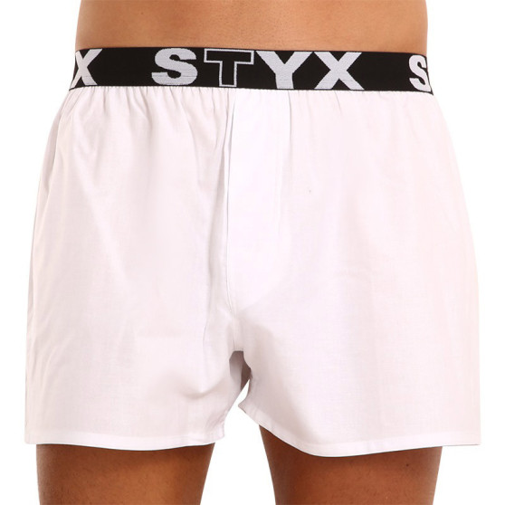 Fehér férfi klasszikus boxeralsó Styx sport gumi (B1061)