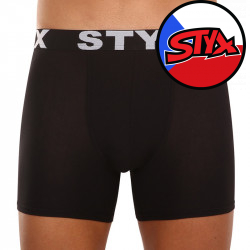 Fekete long férfi boxeralsó Styxsport gumival (U960)