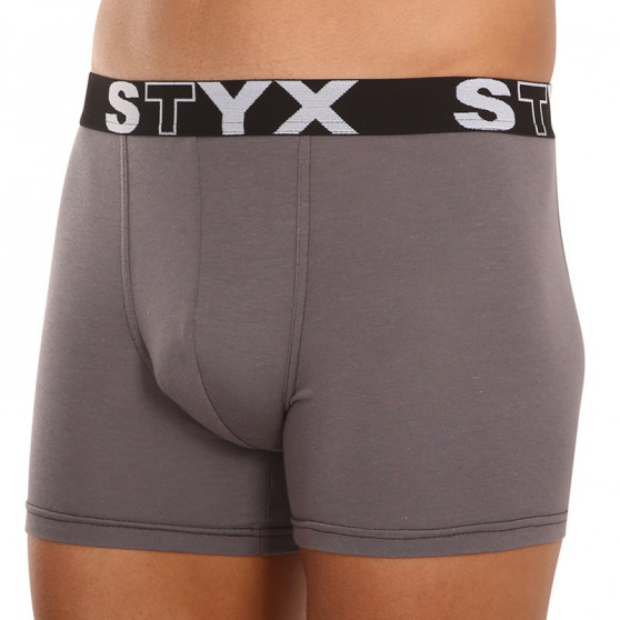 Sötét szürke long férfi boxeralsó Styx sport gumi (U1063)