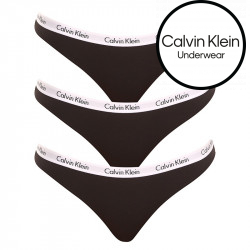 3PACK fekete Calvin Klein női alsók (QD3588E-001)