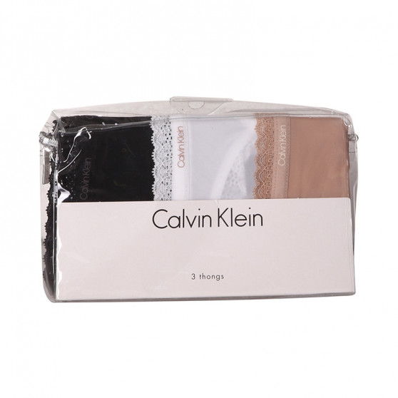 3PACK tarka Calvin Klein női tanga (QD3802E-FIY)