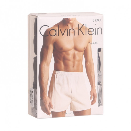 3PACK tarka Klasszikus fit Calvin Klein férfi klasszikus boxeralsó (U1732A-BMS)
