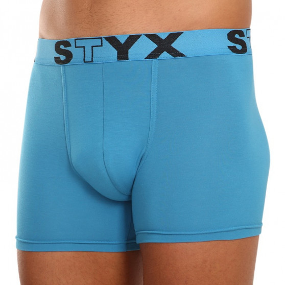 3PACK Kék long férfi boxeralsó Styx sport gumi (U9676869)