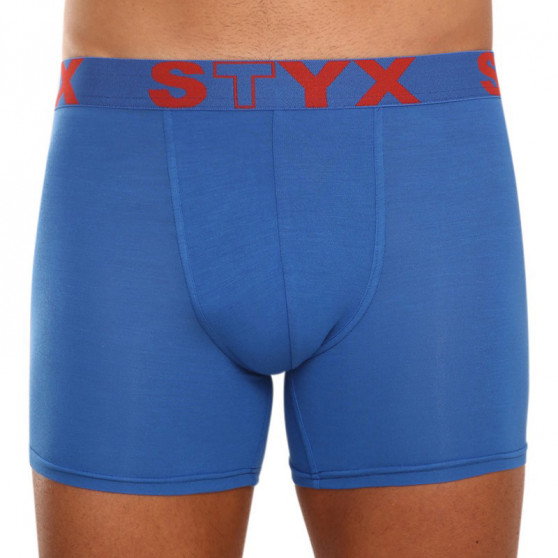 3PACK Kék long férfi boxeralsó Styx sport gumival (U9676869)