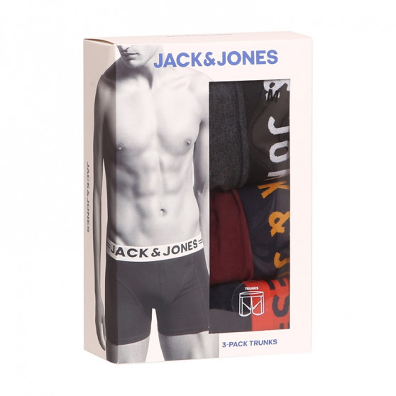 3PACK többszínű Jack and Jones férfi boxeralsó (12113943)