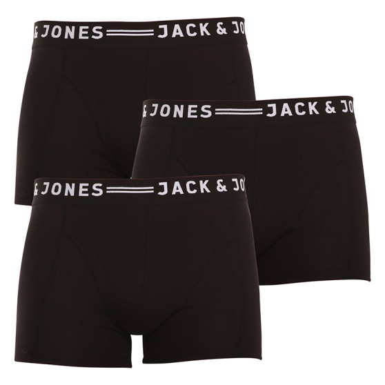 3PACK fekete Jack and Jones férfi boxeralsó (12081832 - black/black)