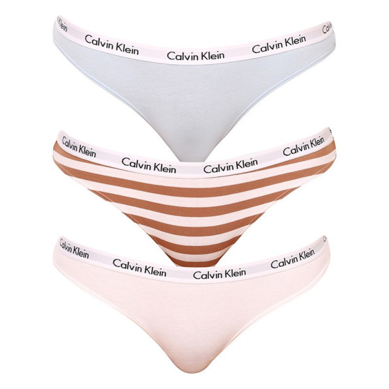 3PACK nagyméretű tarka Calvin Klein női alsók (QD3801E-642)