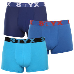 3PACK Kék férfi boxeralsó Styx sport gumival (3G96789)
