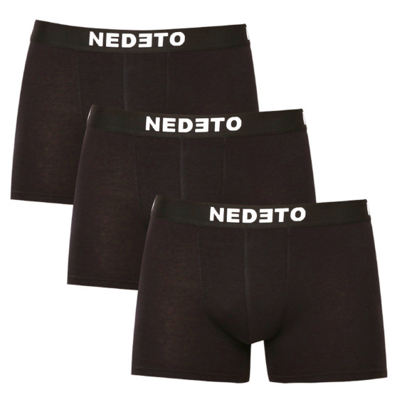 3PACK fekete Nedeto férfi boxeralsó (3NDTB001-brand)