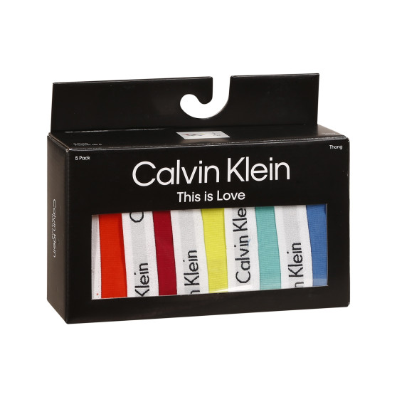 5PACK tarka Calvin Klein női tanga (QD3585E-BNG)