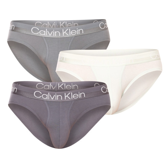 3PACK Férfi slip alsónadrág Calvin Klein tarka (NB2969A-CBB)